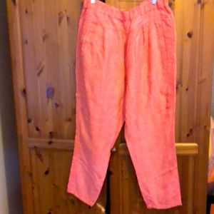 COPY - Anthropologie thin striped linen pants L very new.